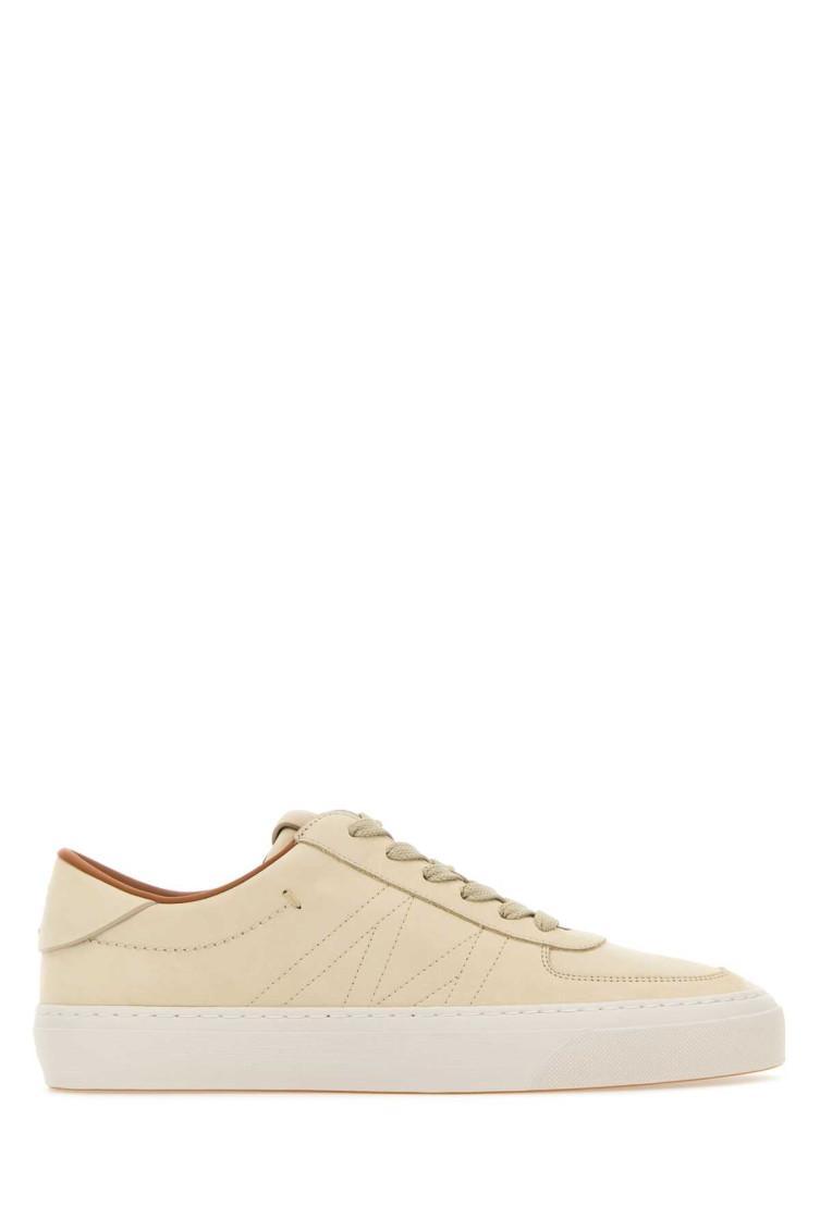 Beige Leather Monclub Sneakers Product Image