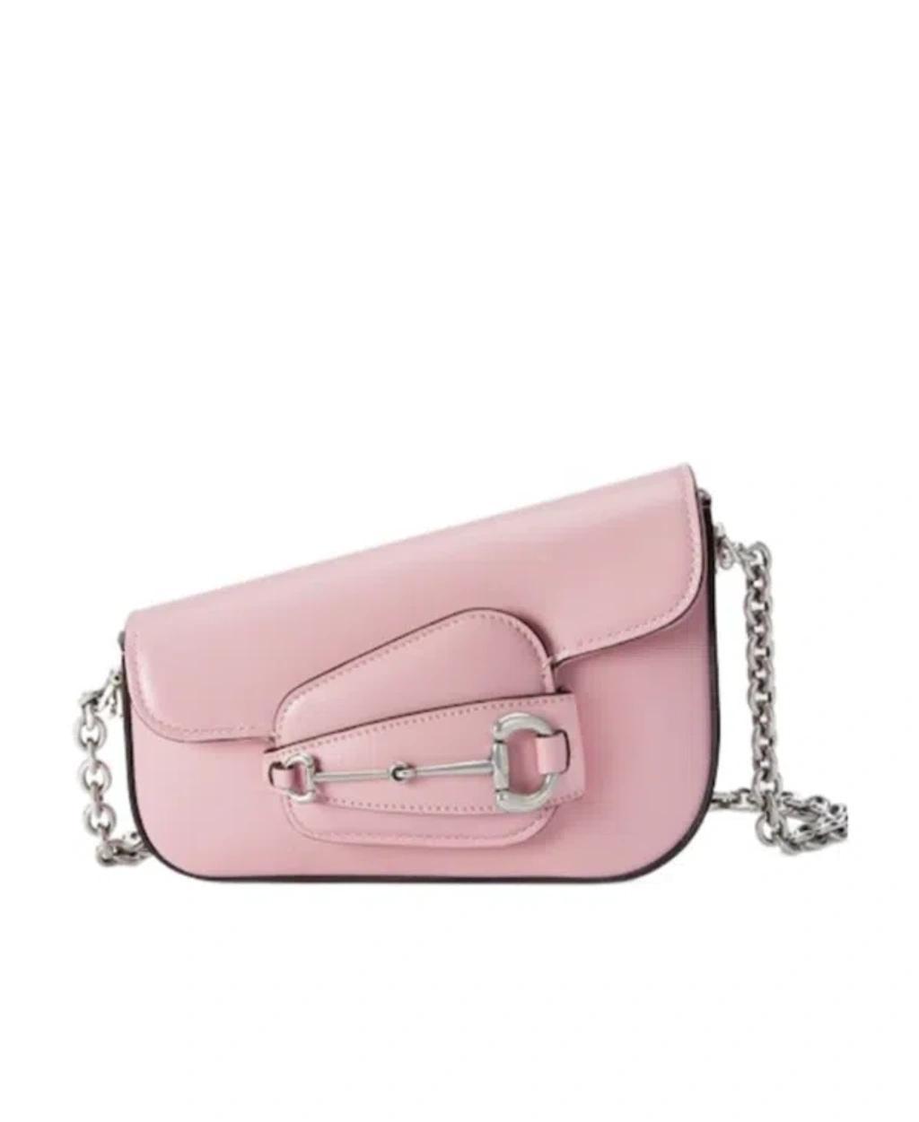 GUCCI Mini Horsebit 1955 Schultertasche In Rosa Product Image