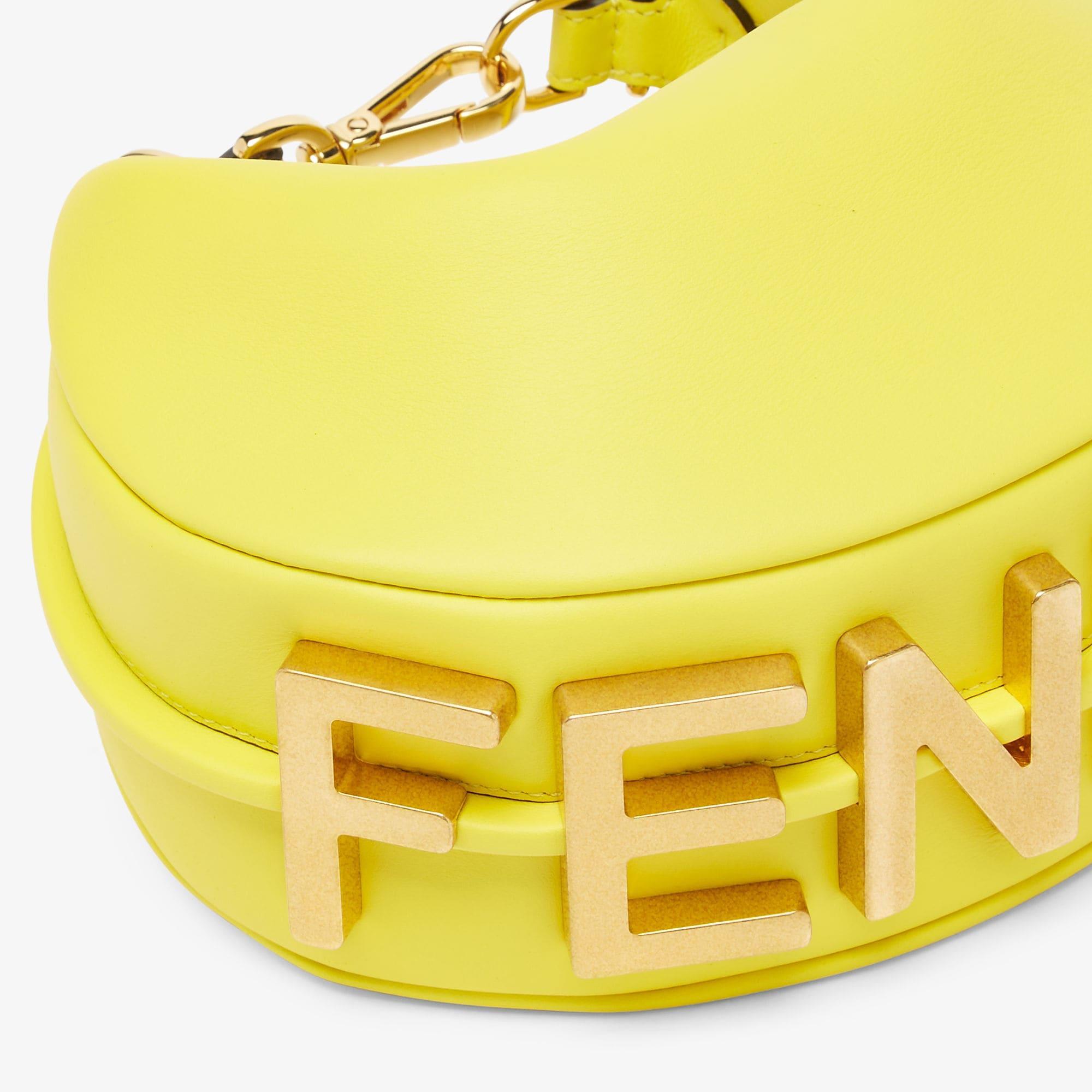 Fendigraphy MiniAcid yellow leather mini bag Product Image