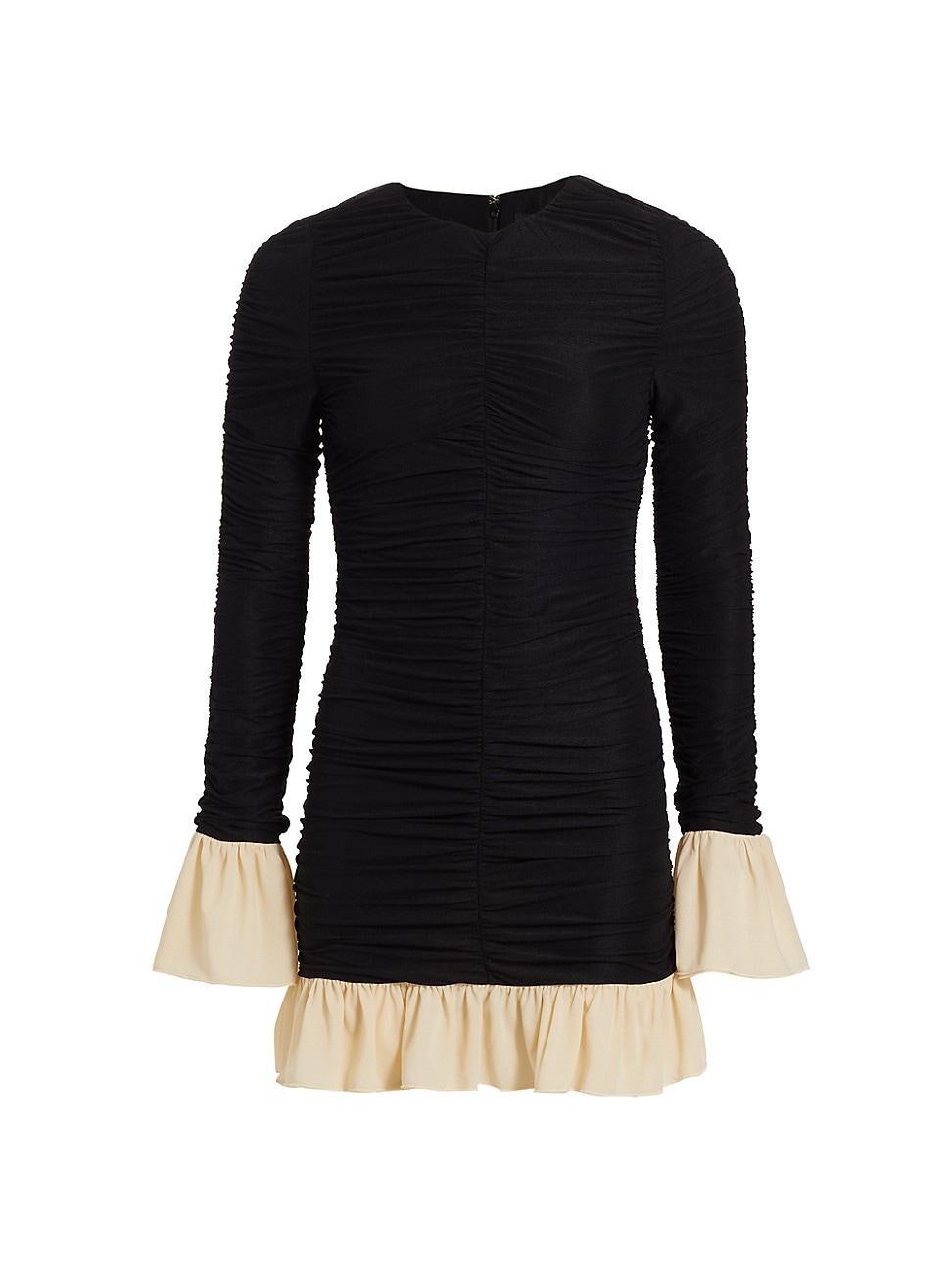 Womens Ruched Long-Sleeve Minidress Product Image