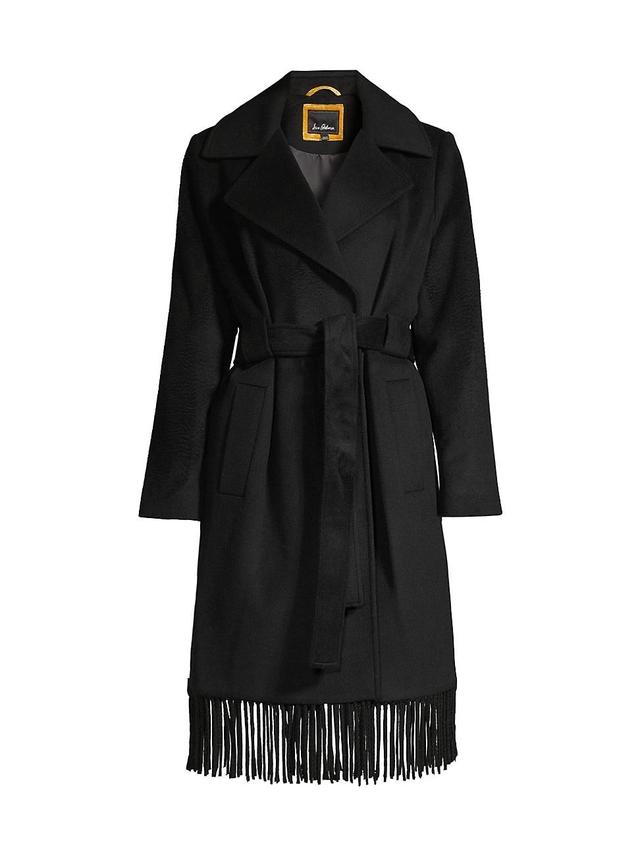 Womens Fringe Wrap Coat - Chestnut - Size 2 - Chestnut - Size 2 Product Image