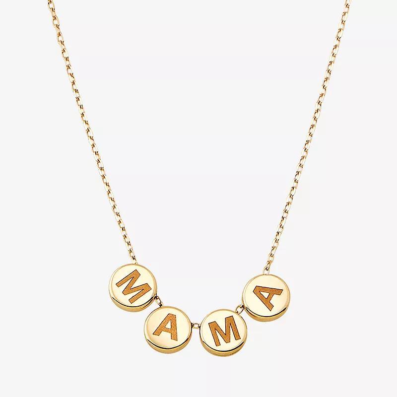 10k Gold MAMA Engraved Necklace, Womens Product Image