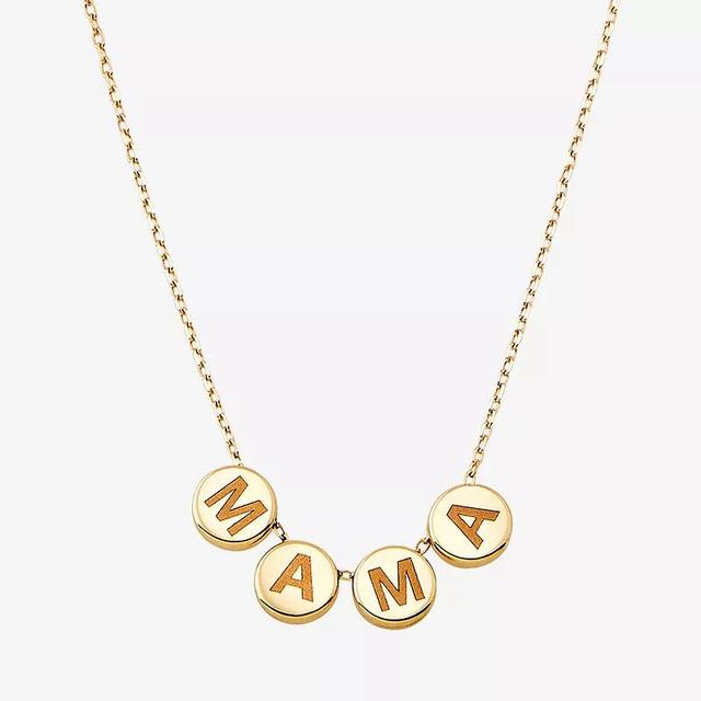 10k Gold MAMA Engraved Necklace, Womens Product Image