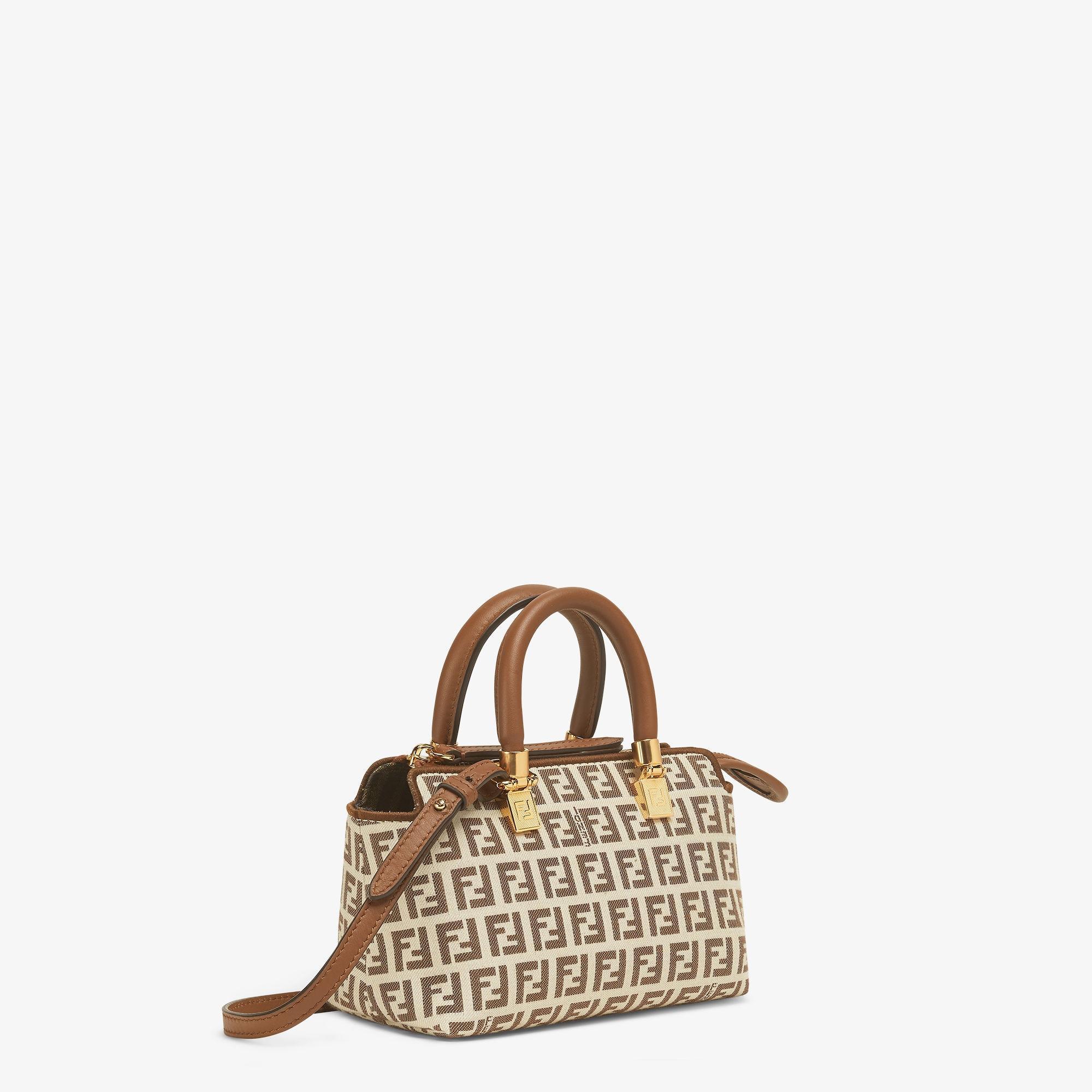 By The Way MiniSmall brown FF fabric Boston bag Product Image