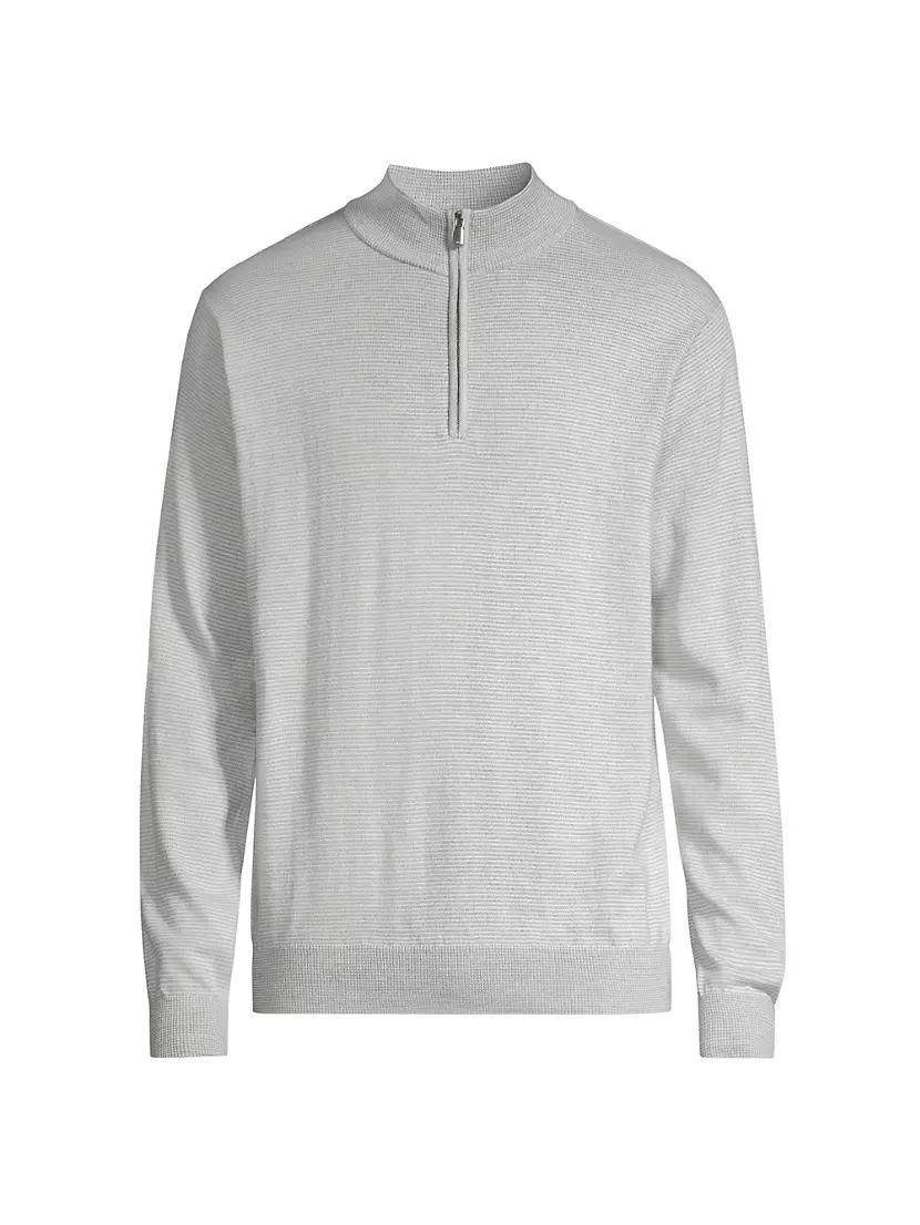 Crown Canton Striped Quarter-Zip Sweater Product Image