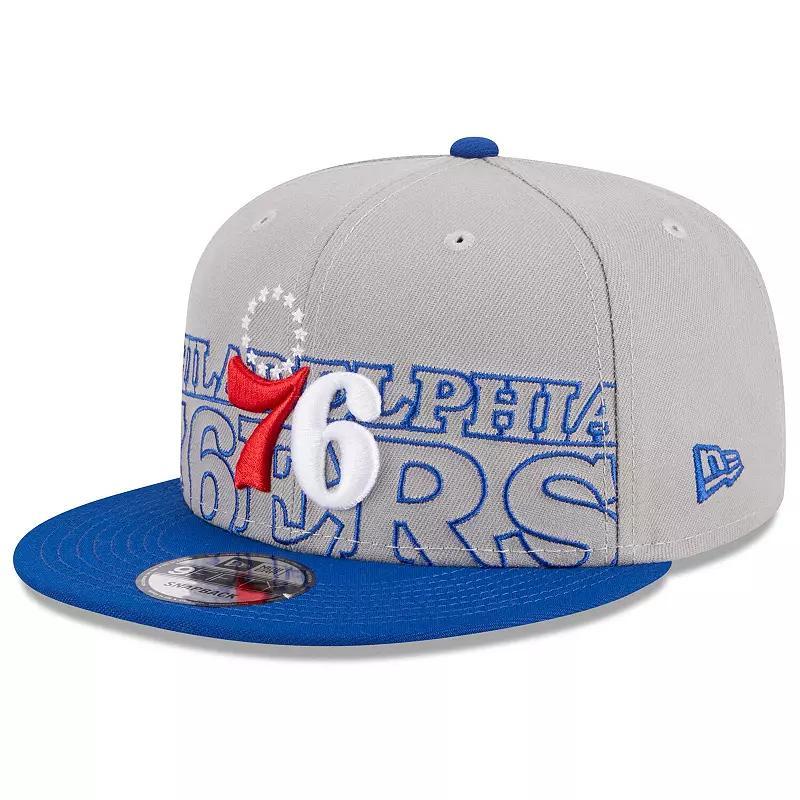 Mens New Era Gray Philadelphia 76ers 2023 Nba Draft Two-Tone 9FIFTY Snapback Hat - Gray Product Image