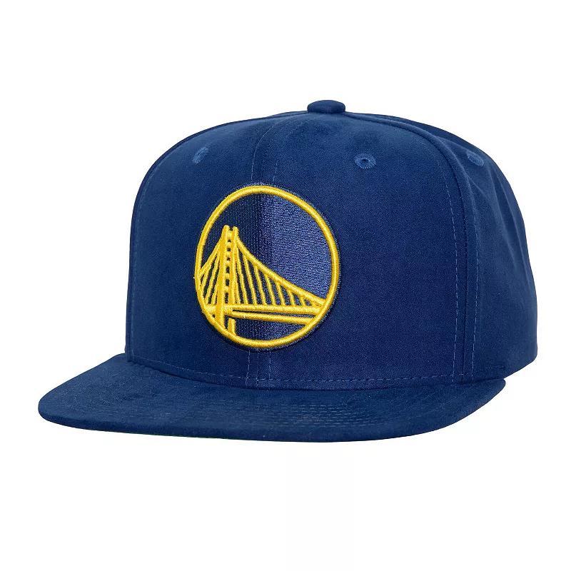 Mens Mitchell & Ness Royal Golden State Warriors Sweet Suede Snapback Hat Product Image