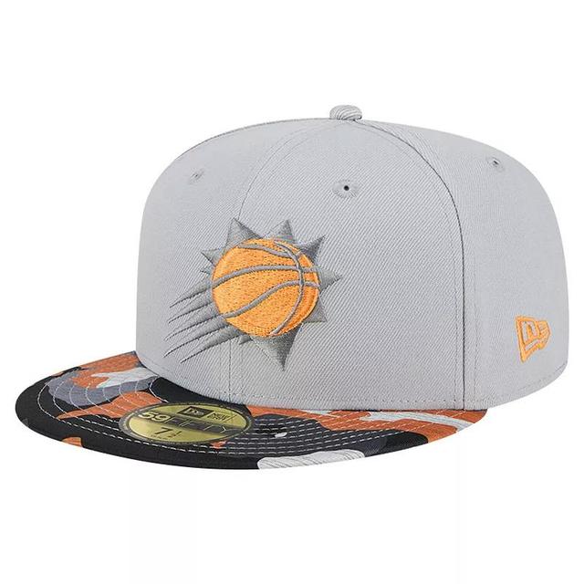 Mens New Era Gray Phoenix Suns Active Color Camo Visor 59FIFTY Fitted Hat Product Image