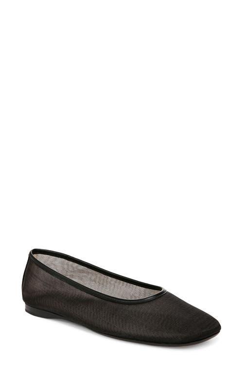 Leah Mesh Square-toe Ballerina Flats In Black Product Image