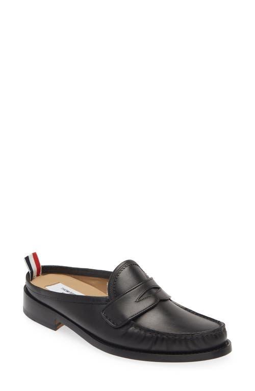 Mens Pleated Penny Loafer-Style Leather Mules Product Image