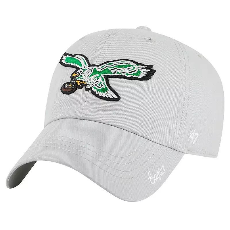 Womens 47 Gray Philadelphia Eagles Miata Clean Up Legacy Adjustable Hat Product Image