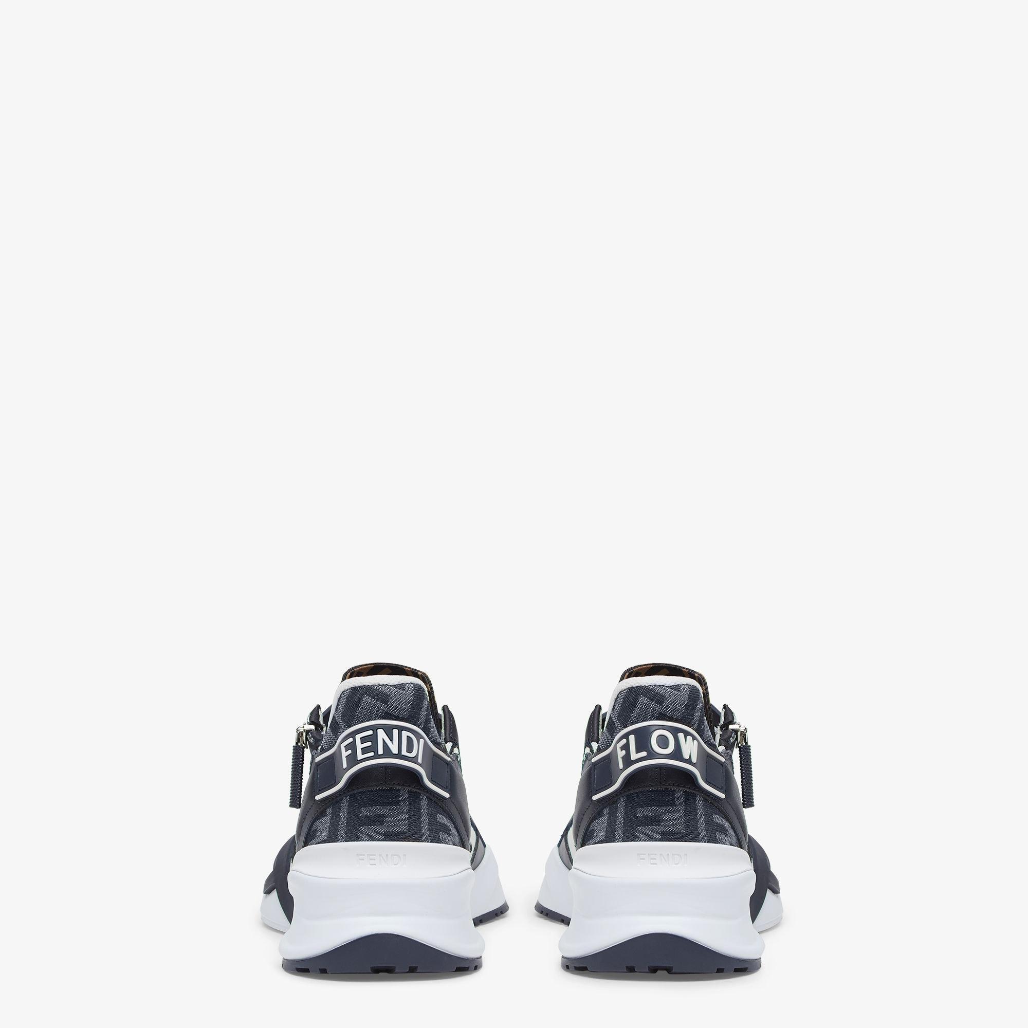 Fendi Flow SneakersBlue FF jacquard and white leather running sneakers Product Image