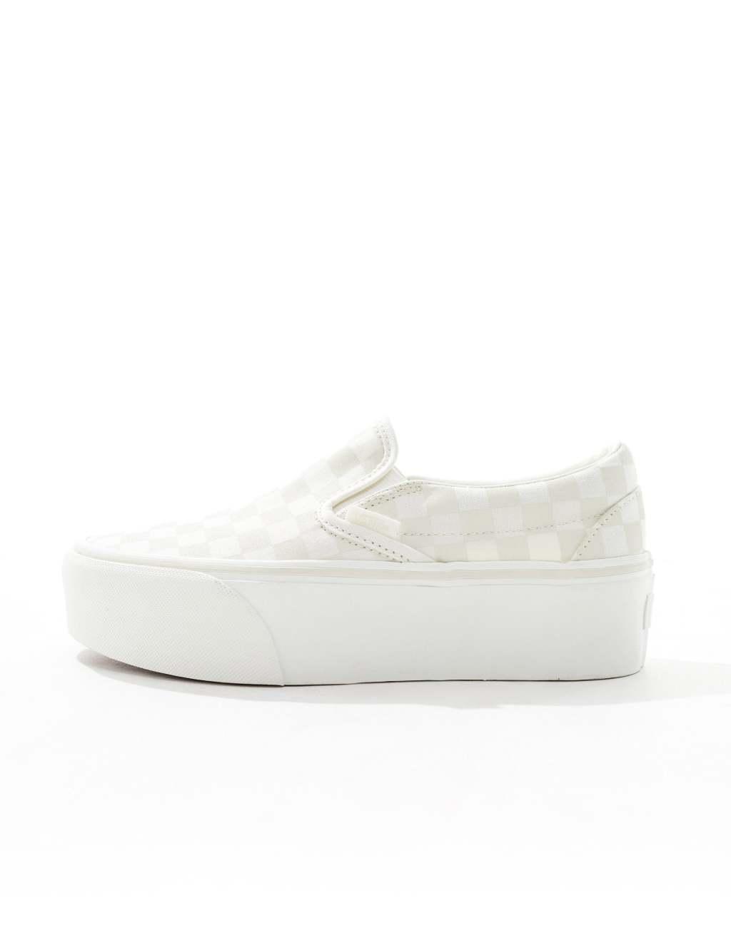 Vans Slip On Stackform in checkerboard white Product Image