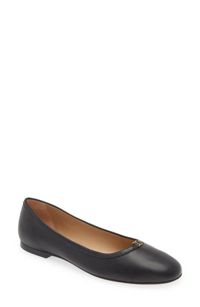 Marcie Leather Ballerina Flats In Black Product Image