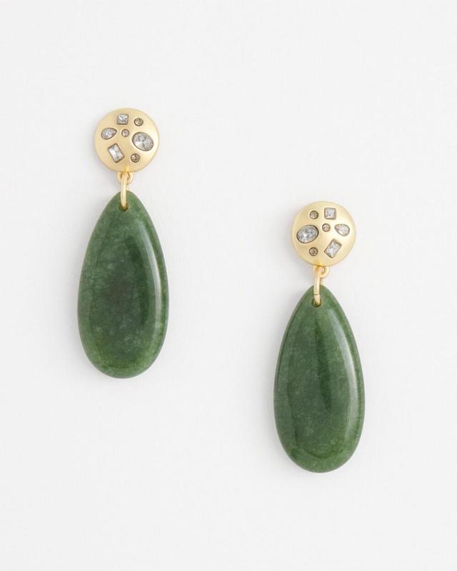 Olive Stone Drop Earrings   Chico's - Olive - Women Product Image