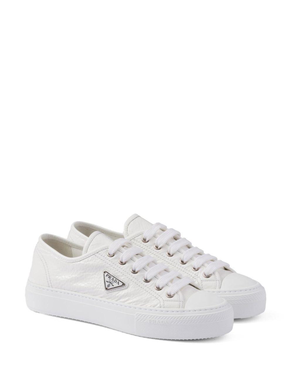 PRADA Leather Sneakers In White Product Image