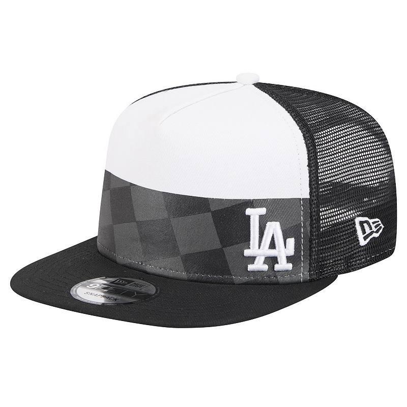 Mens New Era Los Angeles Dodgers Checkmate Trucker 9FIFTY Snapback Hat Product Image