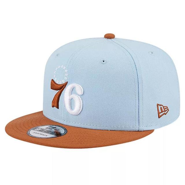 Mens New Era /Brown Philadelphia 76ers 2-Tone Color Pack 9FIFTY Snapback Hat Product Image