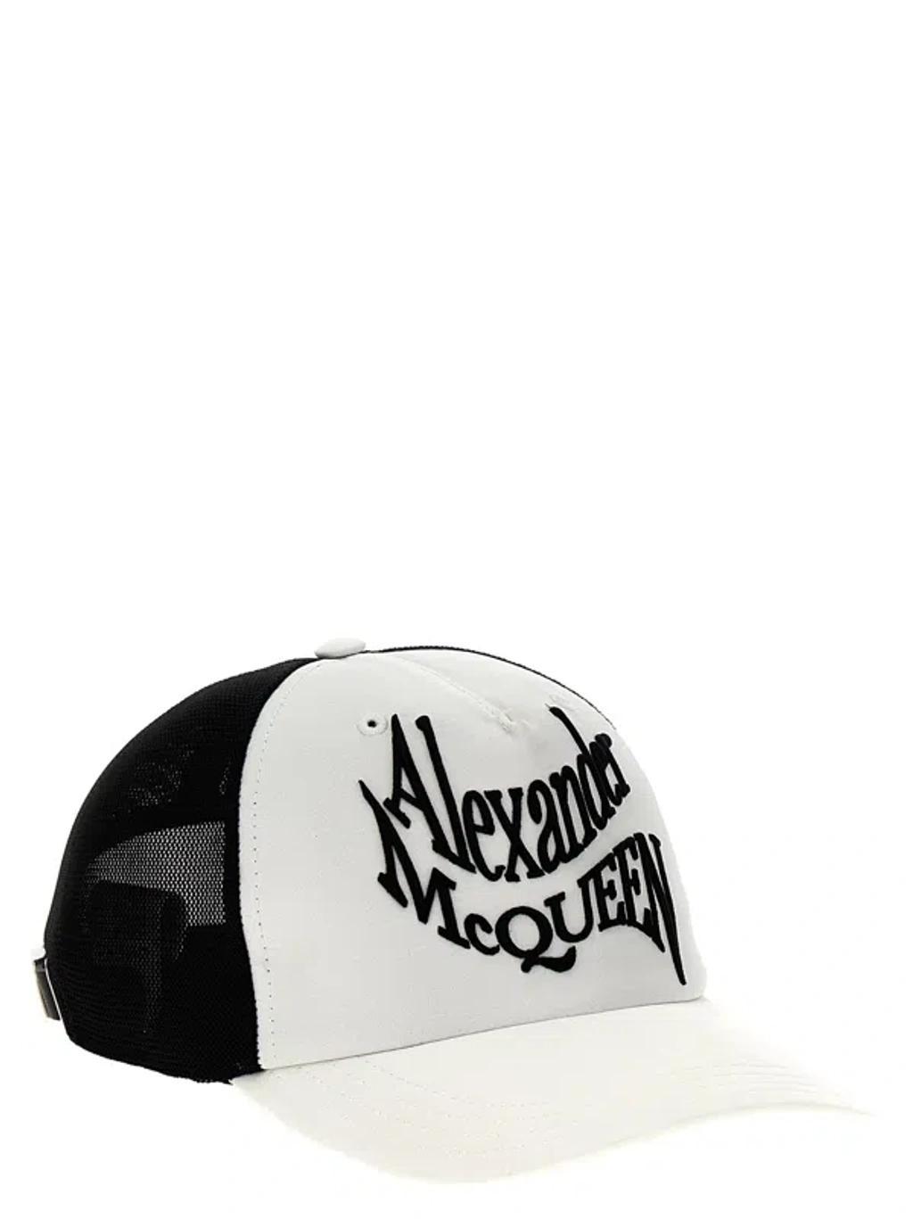 Black White Warped Logo Cap In Blackwhite Product Image