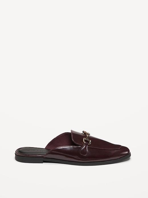 Faux-Leather Loafer Mule Shoes Product Image