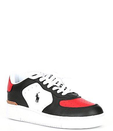 Polo Ralph Lauren Mens Masters Court Retro Leather Sneakers Product Image