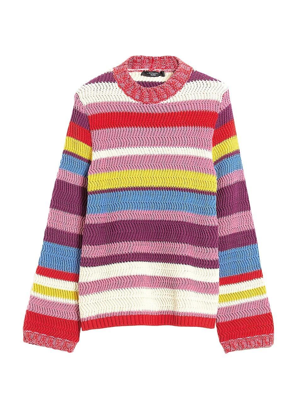 Weekend Max Mara Kabir Multicolor Stripe Cotton Blend Sweater Product Image