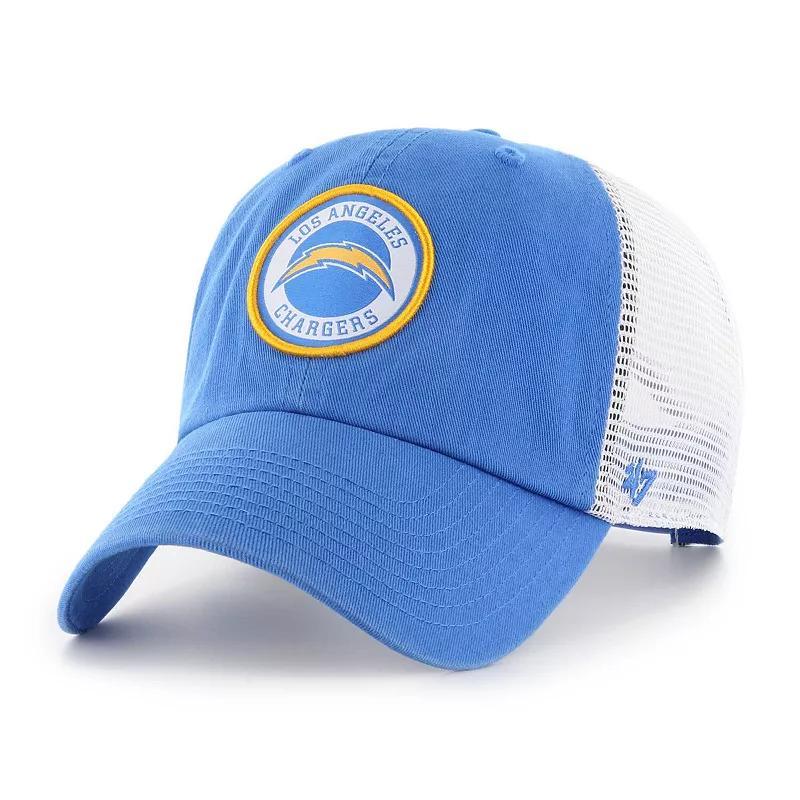 Mens 47 Brand Powder Blue Los Angeles Chargers Highline Clean Up Trucker Snapback Hat - Powder Blue Product Image