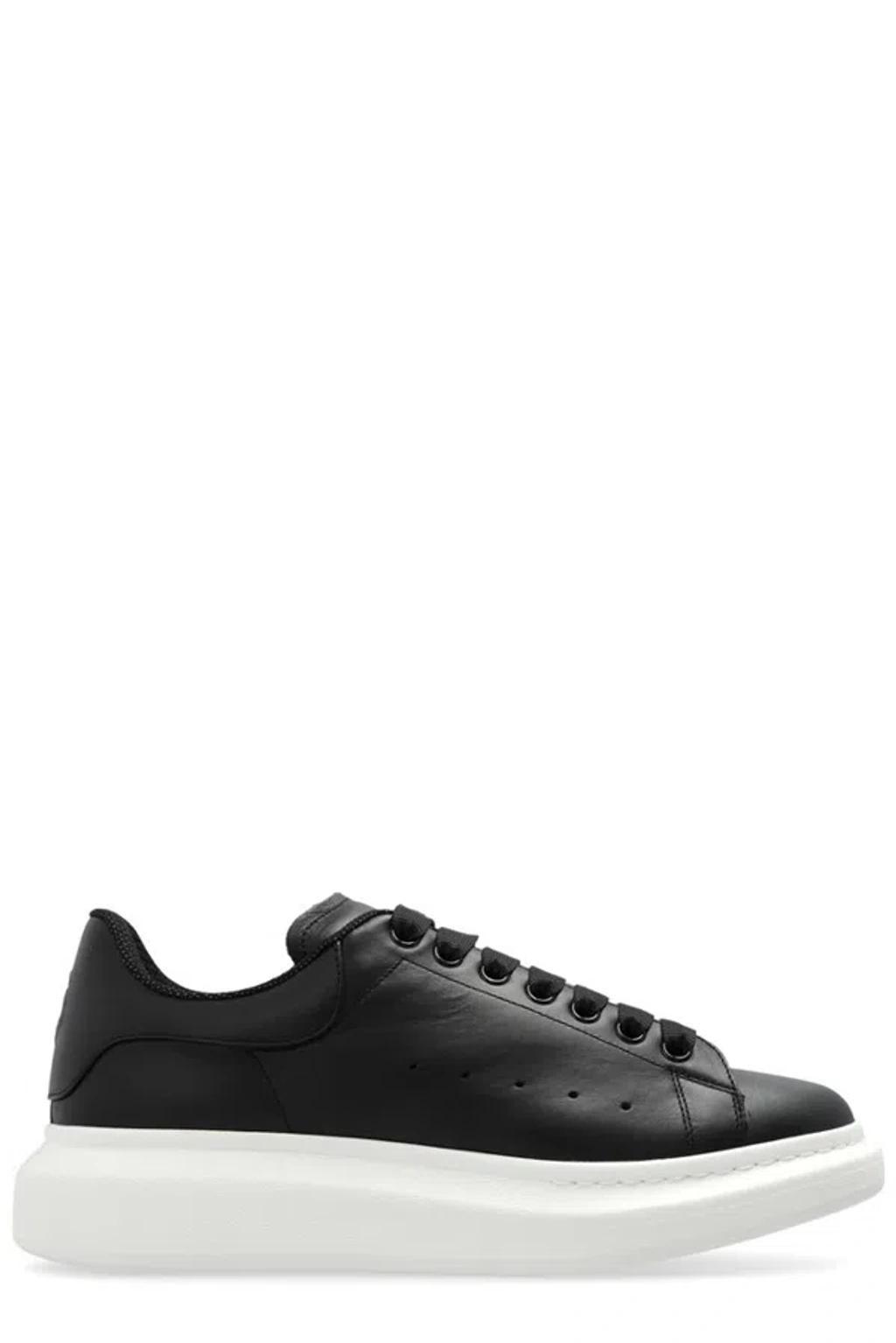 Oversized Leather Sneakers In Black Product Image