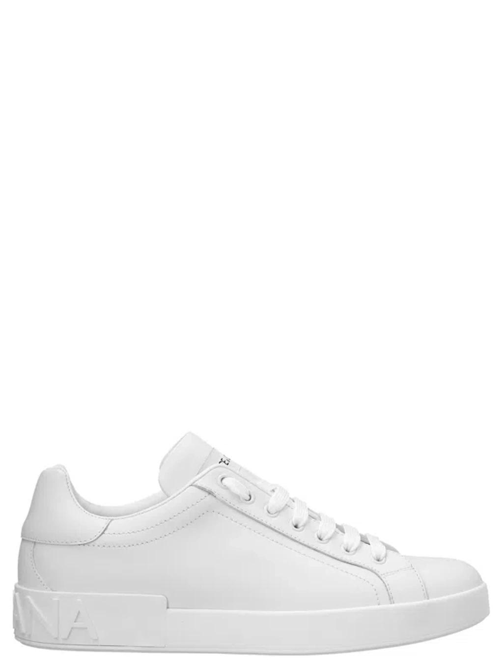 Portofino Vintage Leather Low-top Sneakers In White Product Image