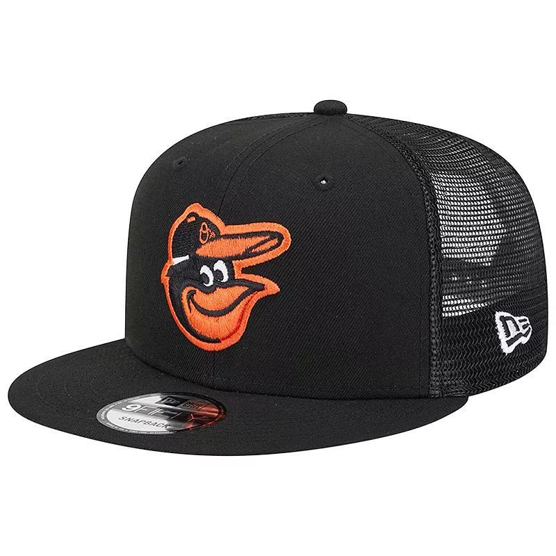 Mens New Era Baltimore Orioles Team Color Trucker 9FIFTY Snapback Hat Product Image