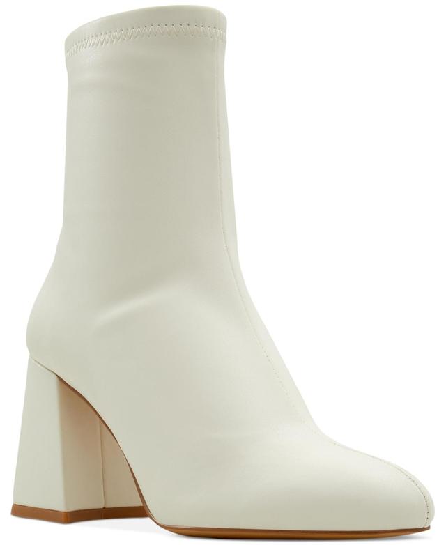 Aldo Womens Haucan Block-Heel Booties - White Product Image