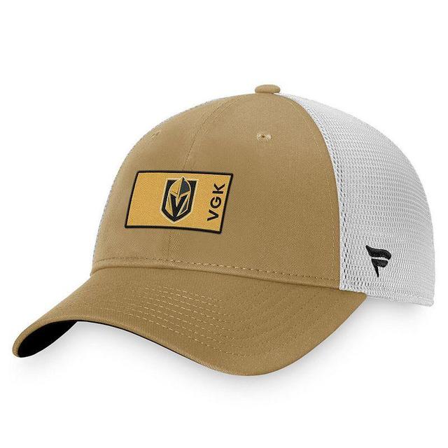 Mens Fanatics Branded Gold/White Vegas Golden Knights Authentic Pro Trucker Snapback Hat Product Image