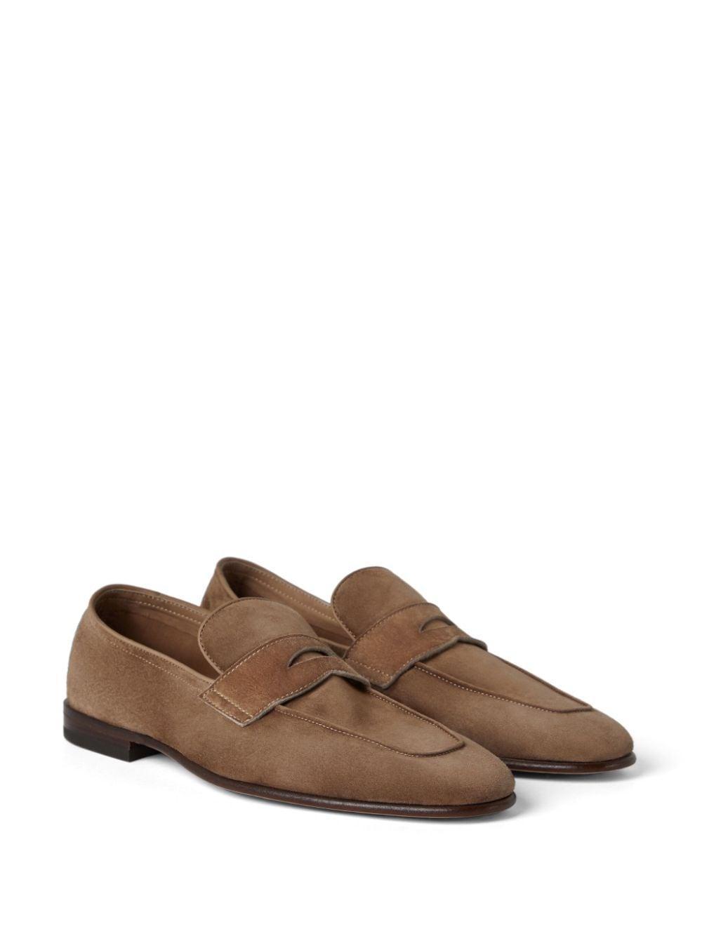 Penny-slot Suede Loafers In Brown Product Image