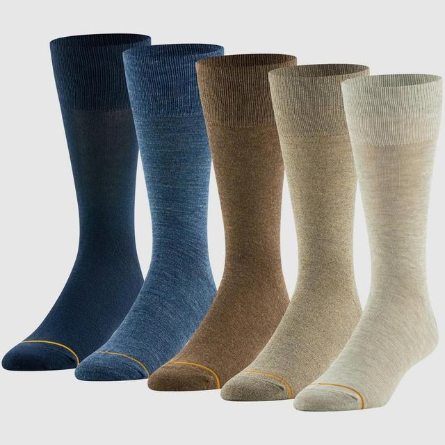 Goldtoe Signature Collection Mens Comfort Top Flat Knit Crew Socks 5pk 6-12.5 Product Image