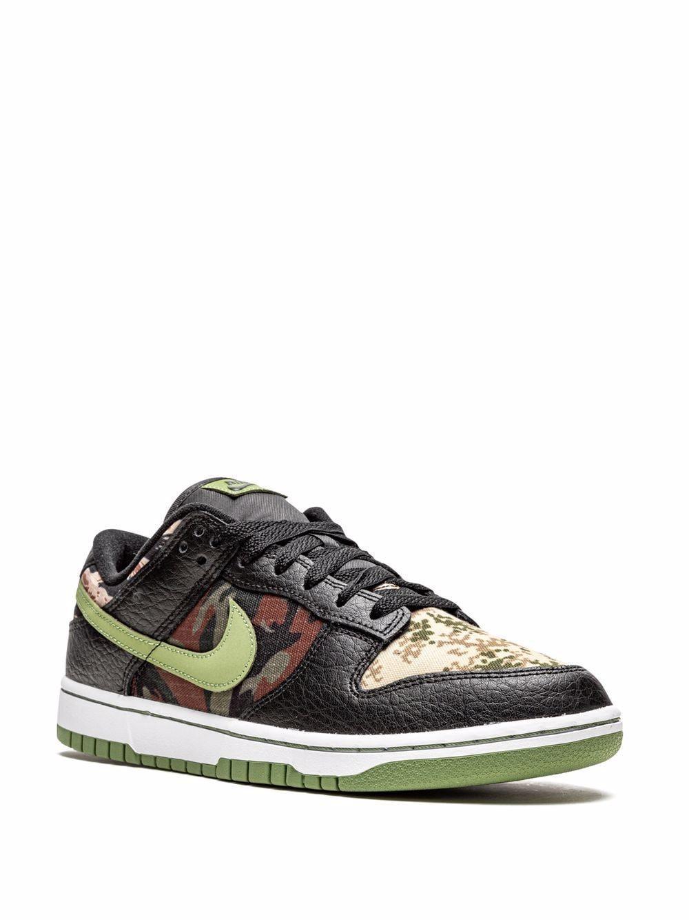 NIKE Dunk Low "crazy Camo" Sneakers In Green Product Image