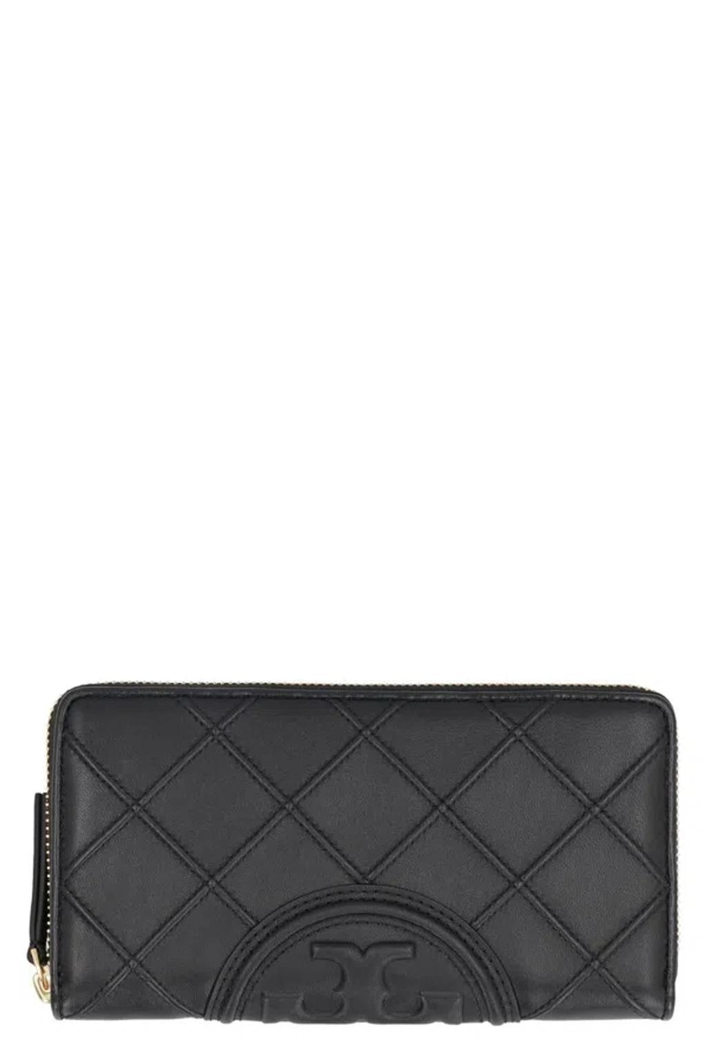 TORY BURCH Fleming Continental Wallet In Leather In Black Product Image