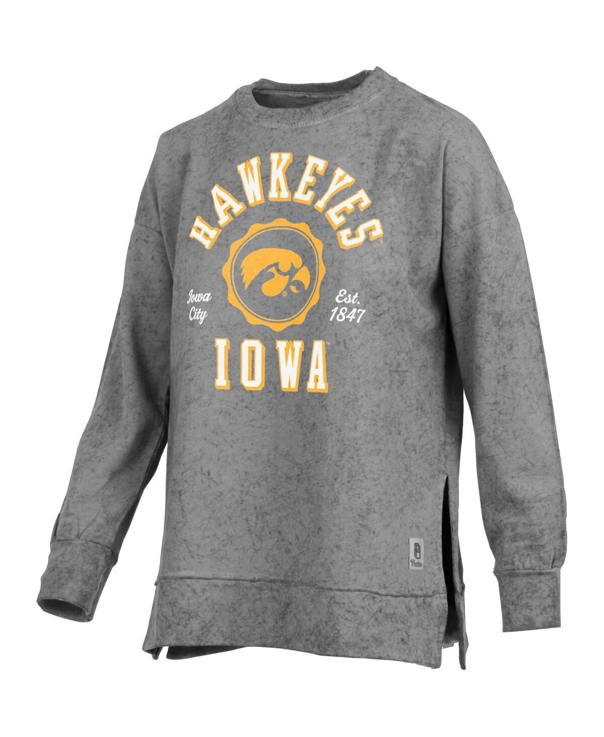 Womens Pressbox Iowa Hawkeyes Sun Washed Bishop Pullover Sweatshirt Product Image