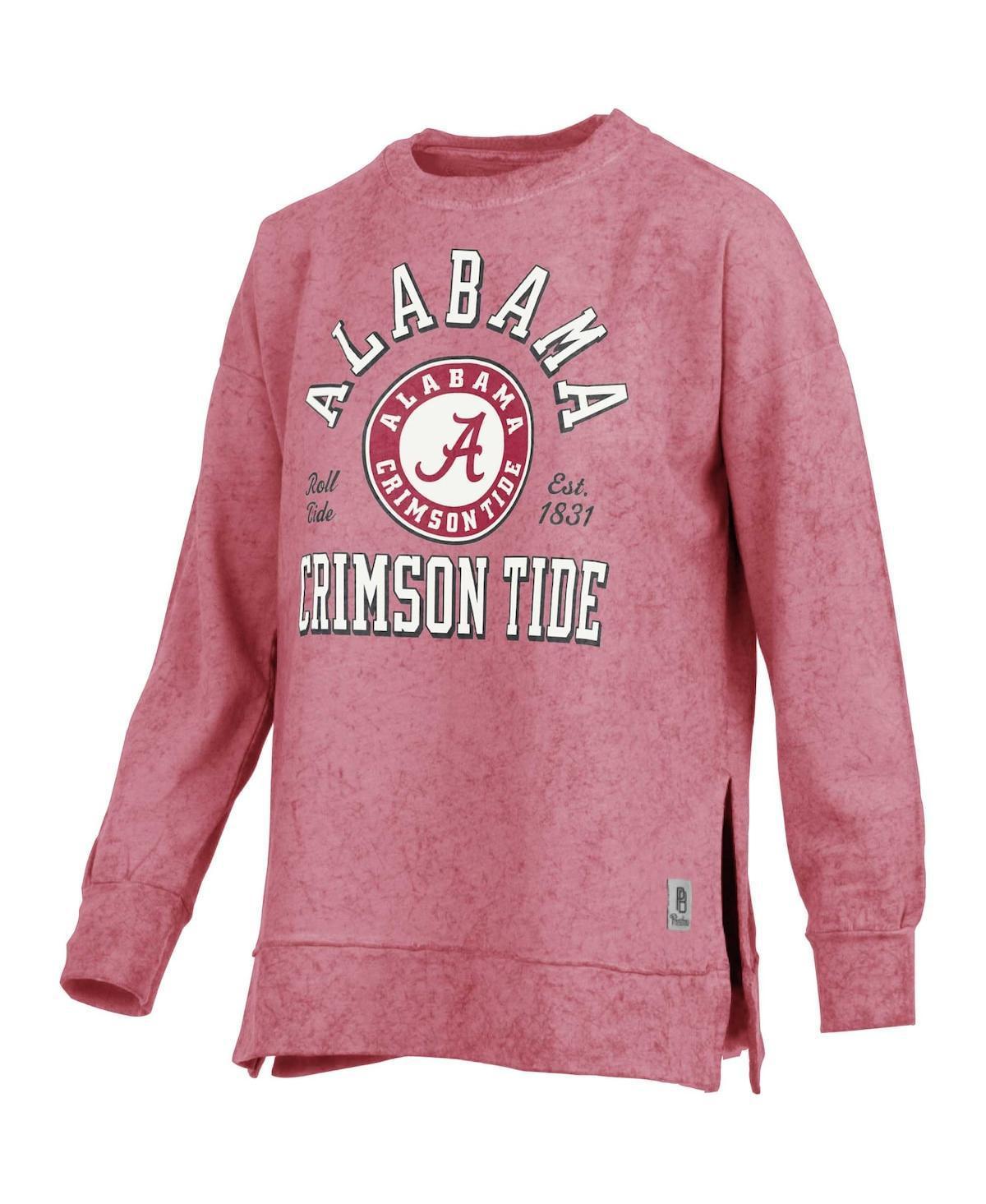 Womens Pressbox Crimson Alabama Crimson Tide Sun Washed Bishop Pullover Sweatshirt Product Image