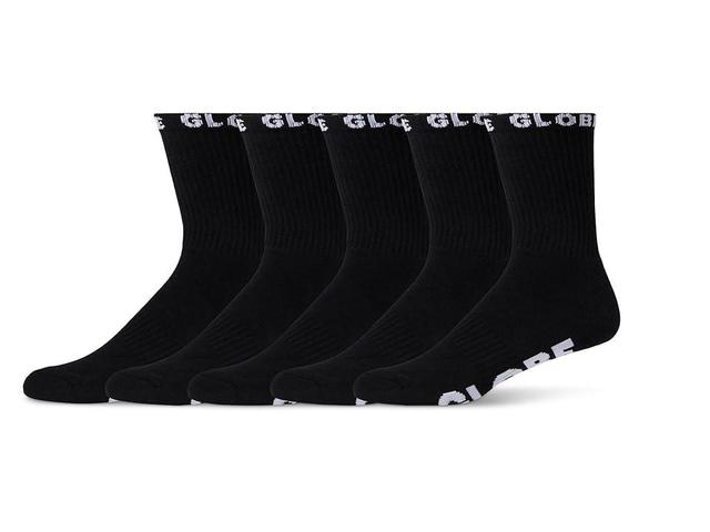 Globe Black Out Crew Sock (5-Pack) Black) Men's Crew Cut Socks Shoes Product Image