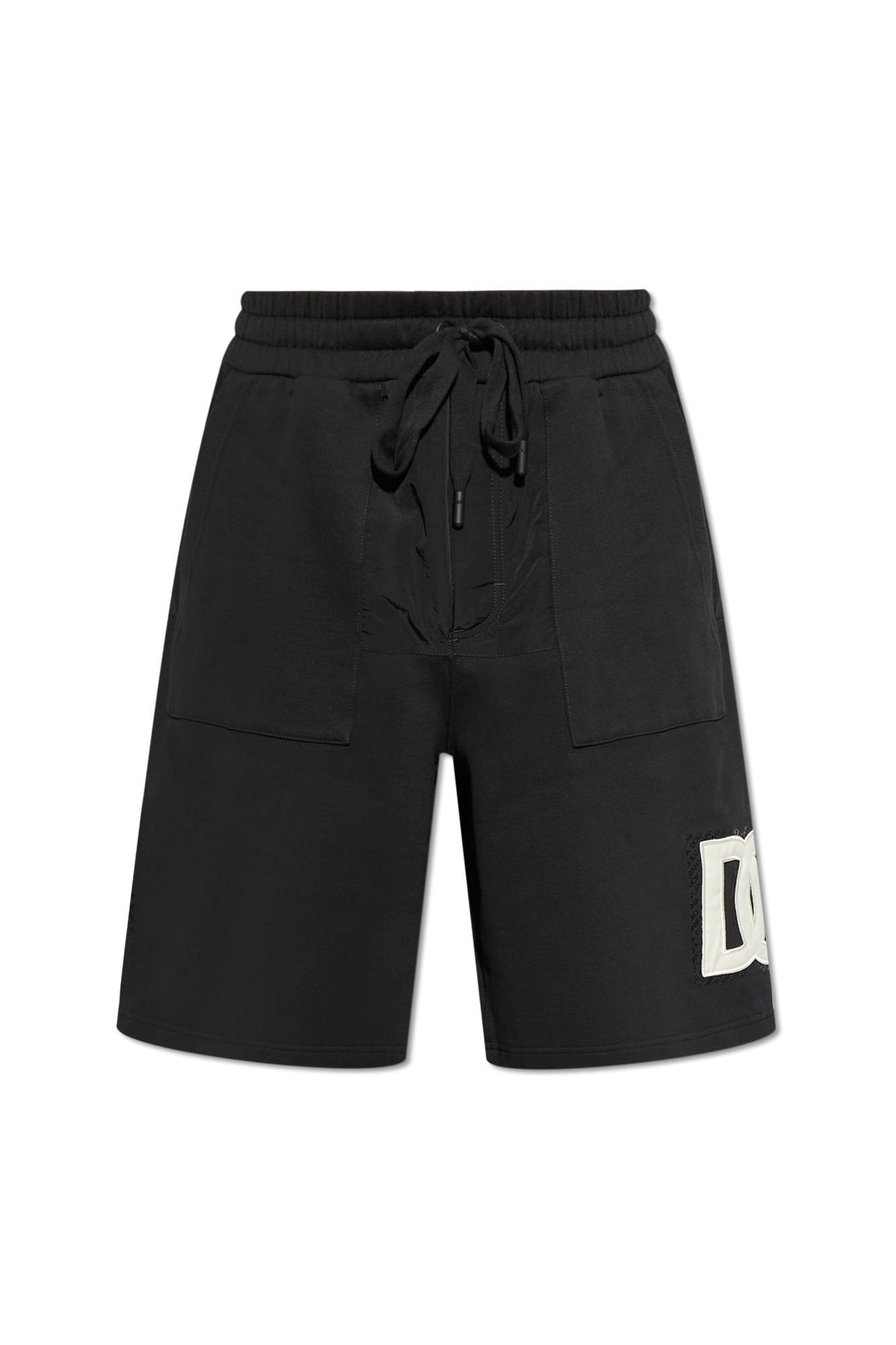 Logo Patch Drawstring Shorts In Black Product Image