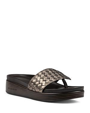 Donald Pliner Womens Woven Thong Wedge Sandals Product Image
