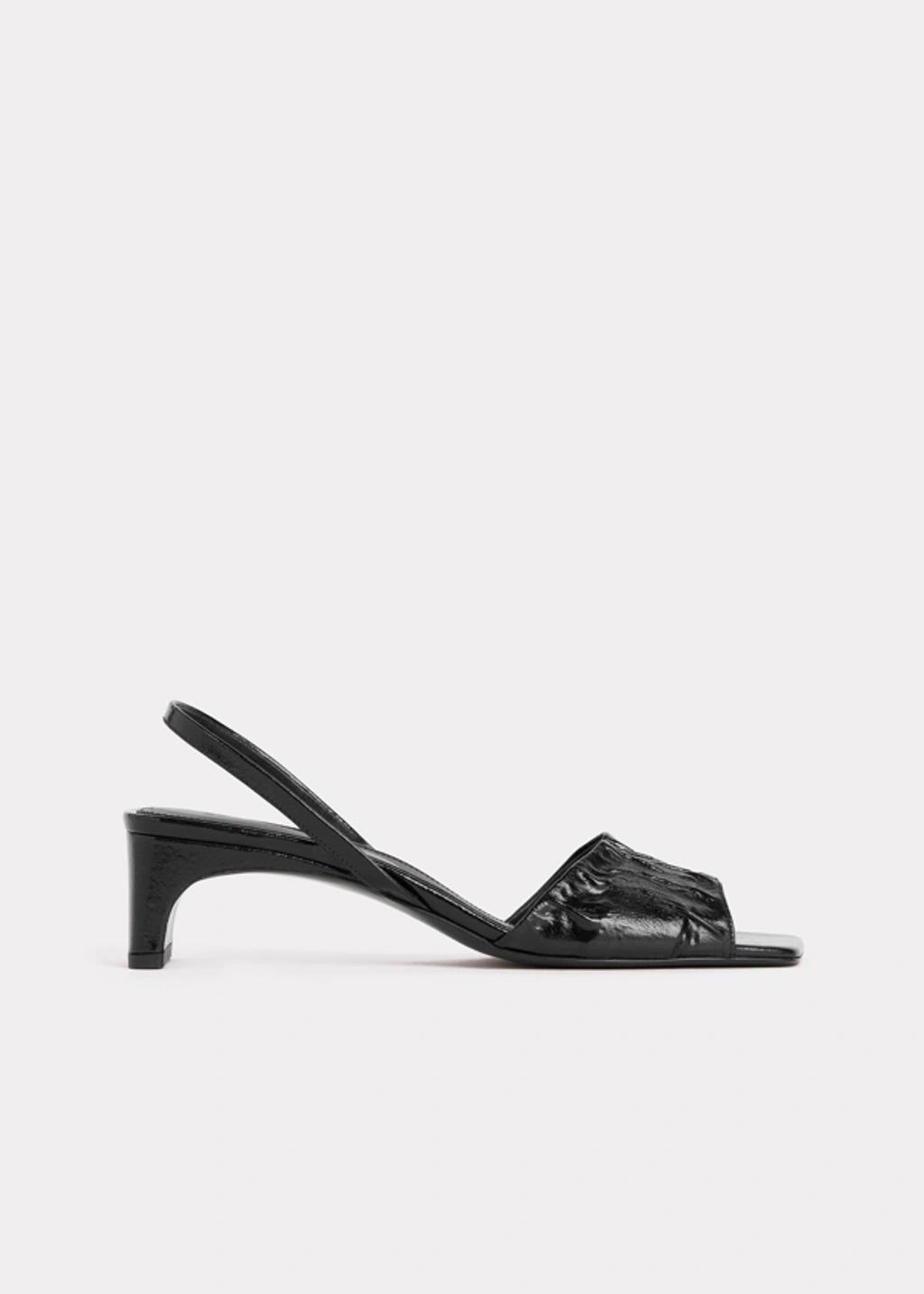 TOTÊME The Gathered Scoop-heel Sandal Black Product Image