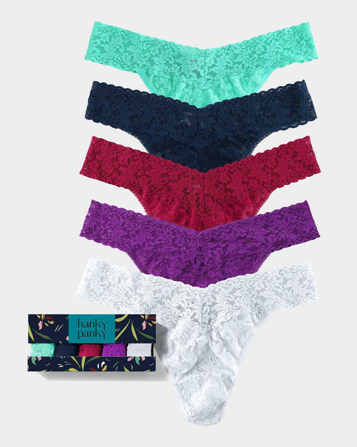 Hanky Panky Assorted 5-Pack Lace Original Rise Thongs Product Image