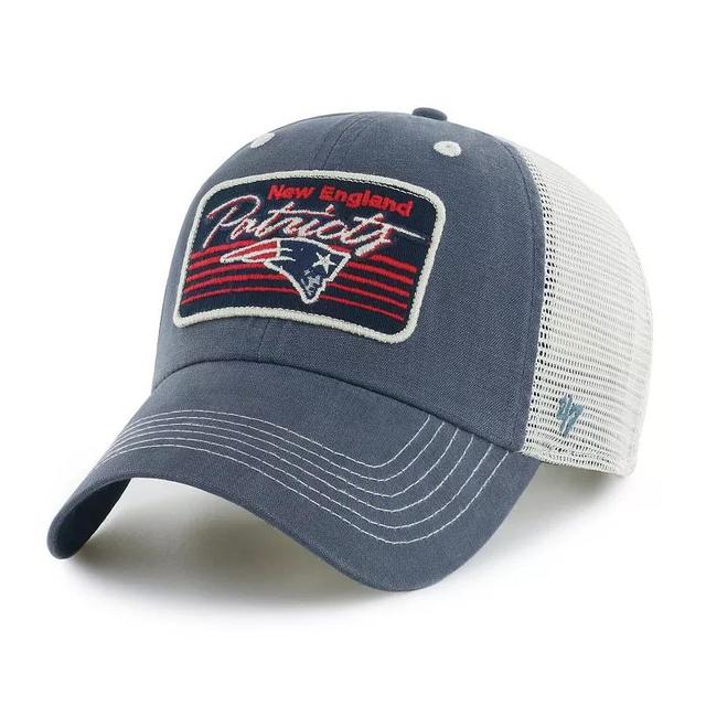 Mens 47 /Natural New England Patriots Five Point Trucker Clean Up Adjustable Hat, Blue Product Image