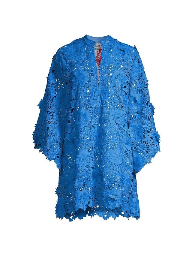 Womens Floral Lace Mini Caftan Product Image