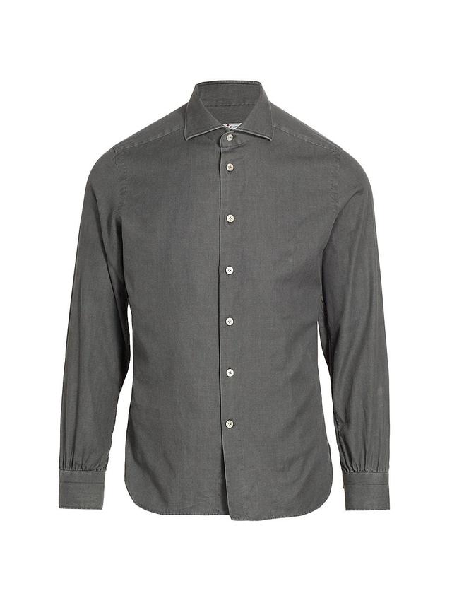 Mens Cotton Button-Front Shirt Product Image