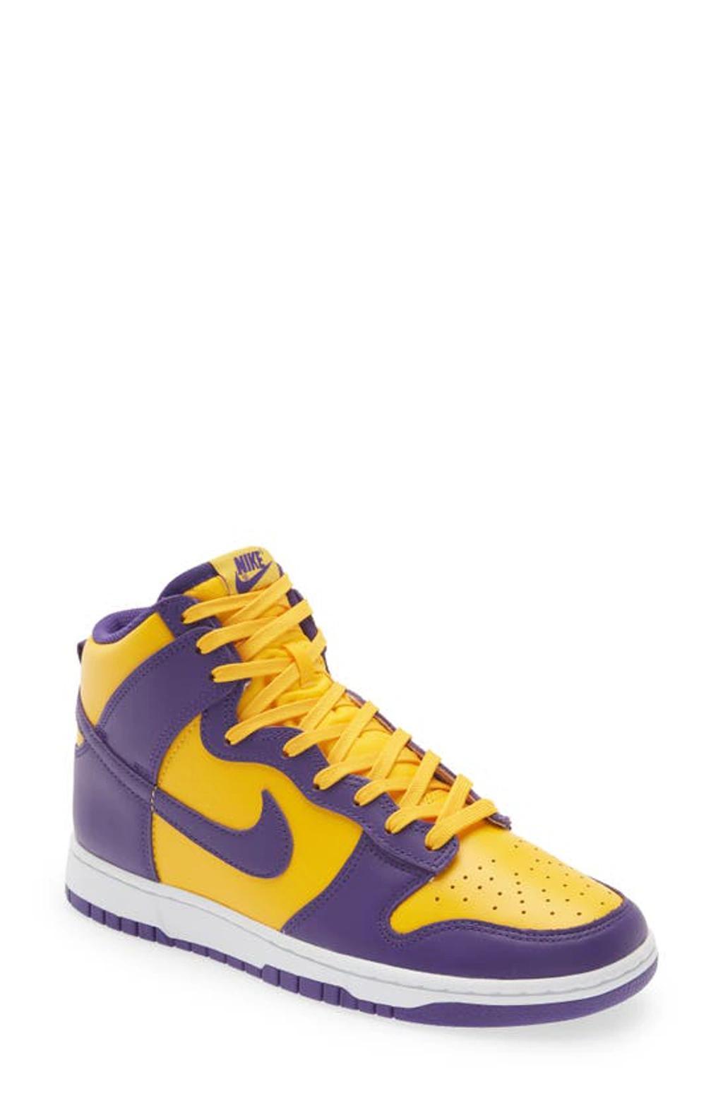 Dunk High Retro Leather High-top Trainers In Purple Product Image