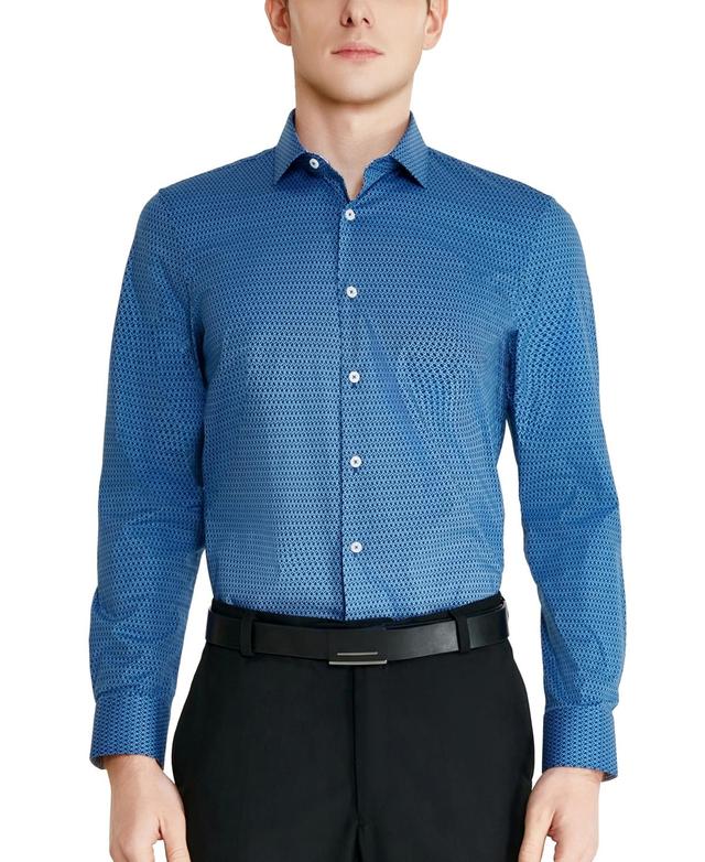 Tallia Mens Slim-Fit Geo-Link Dress Shirt Product Image