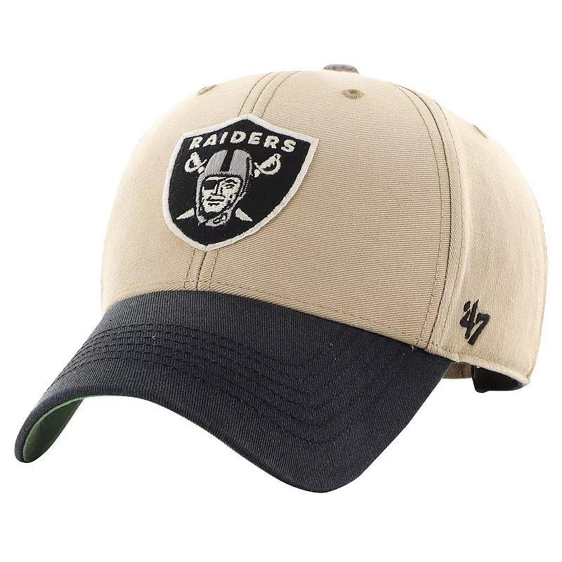 Mens 47 Khaki/Black Las Vegas Raiders Dusted Sedgwick MVP Adjustable Hat, Beig/Green Product Image