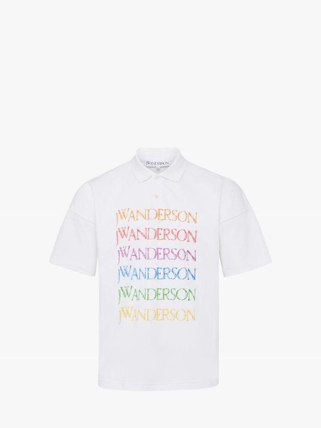 LOGO POLO SHIRT - PRIDE CAPSULE in white | JW Anderson US  Product Image